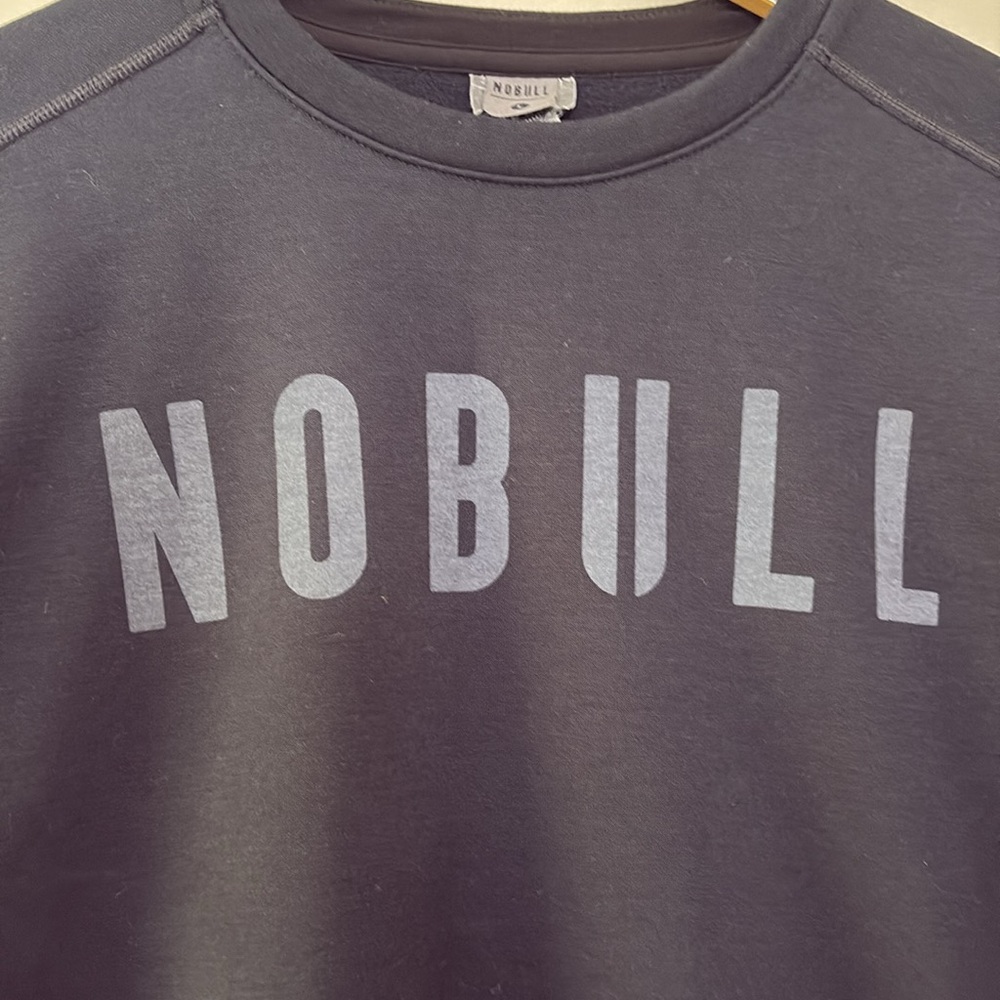 NOBULL Athletic Sweatshirt Mens Fleece Lined Long Sleeve Pullover Black Size L - Picture 3 of 10